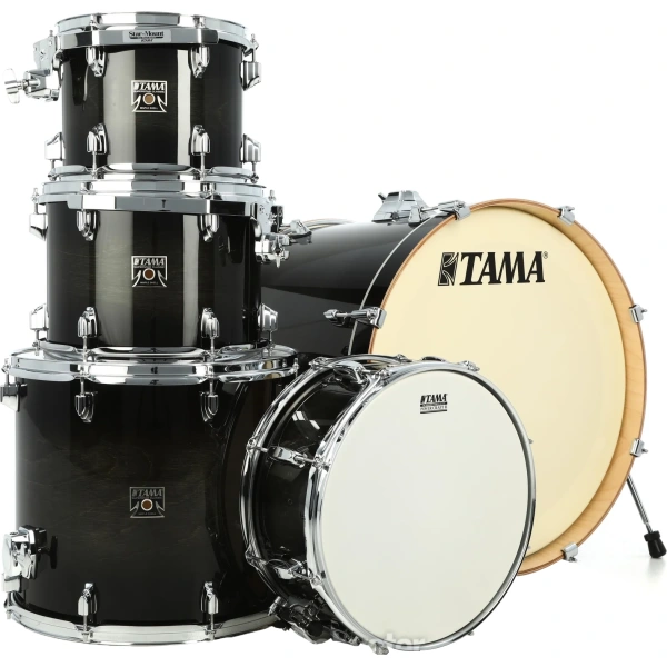 Tama superstar classic 5 piece shell pack transparent black burst lacquer