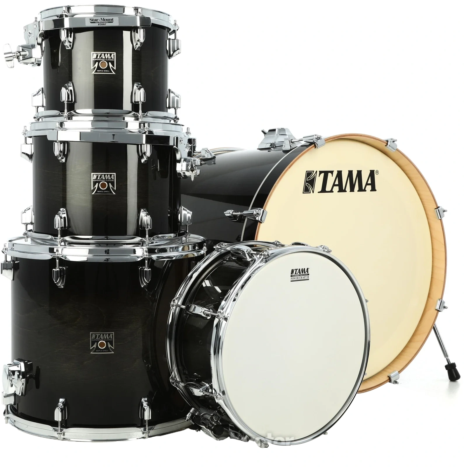 tama-superstar-classic-5-piece-shell-pack-transparent-black-burst-lacquer Tama superstar classic 5 piece shell pack transparent black burst lacquer